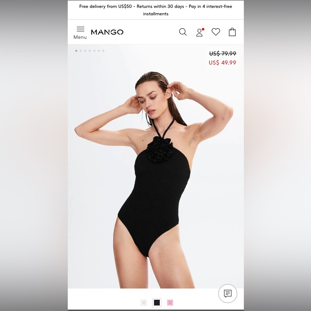 Mango one piece swim suit NWT never worn